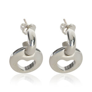 Tiffany & Co. Sterling Silver  Vintage Heart Cut Out Earrings